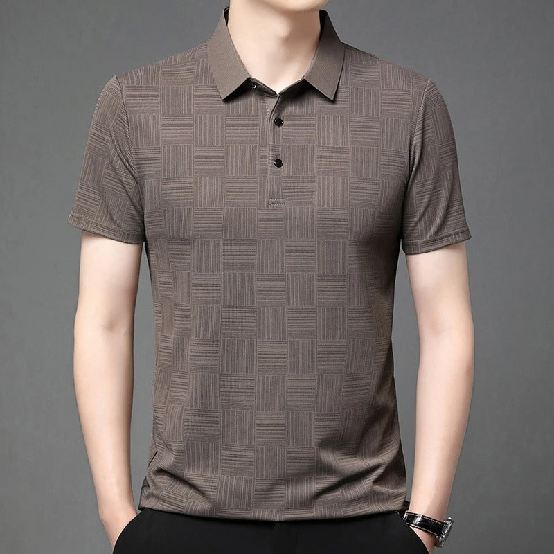 Lineare striped short-sleeve polo shirt