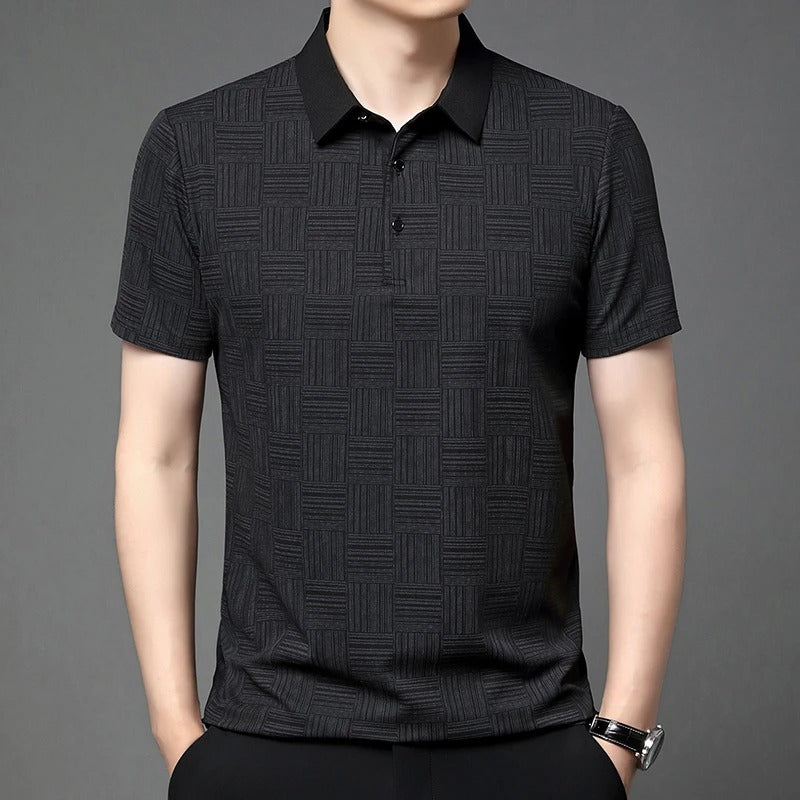 Lineare striped short-sleeve polo shirt