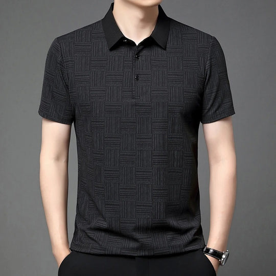 Lineare striped short-sleeve polo shirt