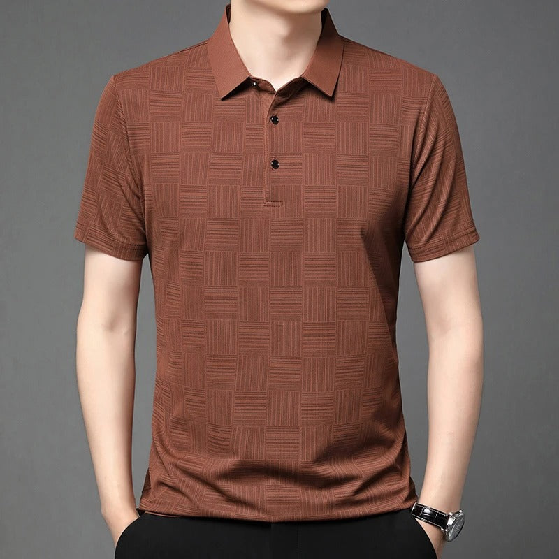 Lineare striped short-sleeve polo shirt