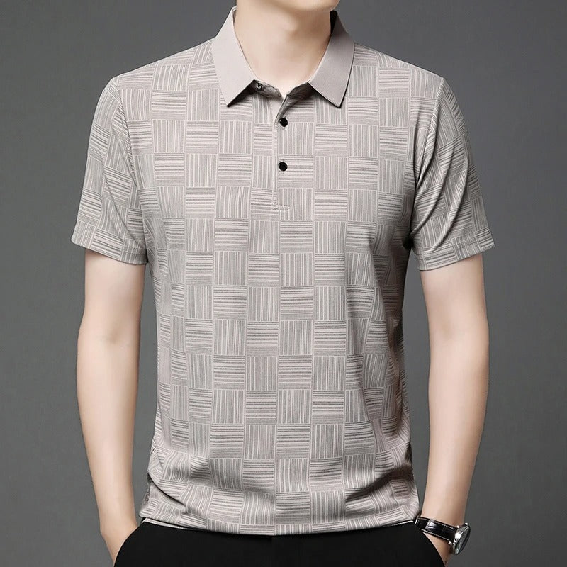 Lineare striped short-sleeve polo shirt
