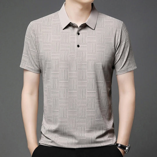 Lineare striped short-sleeve polo shirt